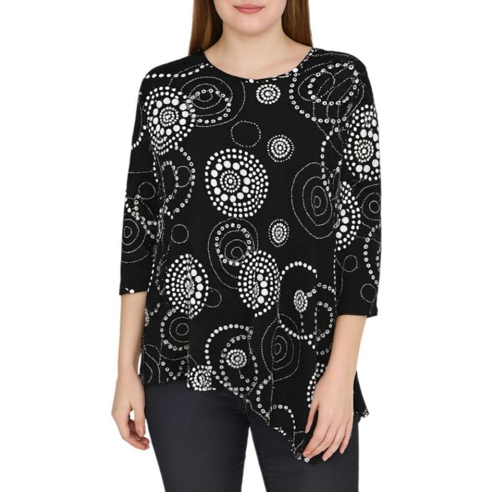 Travel Elegance Women’s Sheer 1/2 Sleeve Blouse | Small